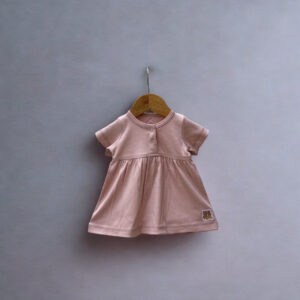Soft Cotton Baby Girl's Dress in Dusty Rose